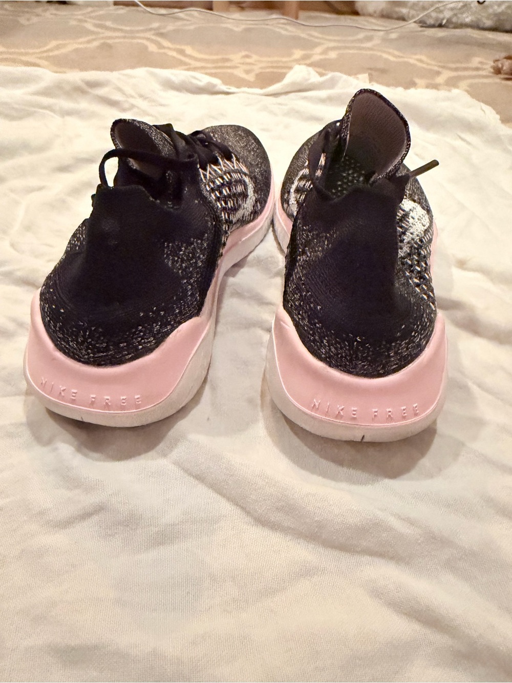Nike Women’s Flyknit Running Sneakers - Black & Pink - Picture 6 of 8